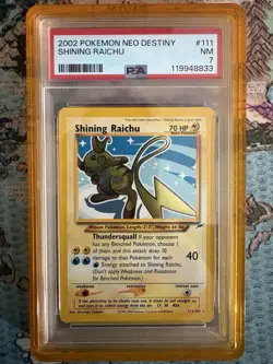 2002 Pokemon Neo Destiny Shining Raichu 111/105 PSA 7 - Image 1