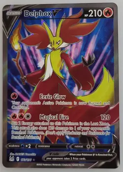Delphox V (Full Art) 173/196 Swsh11: Pokemon Lost Origin Holo NM - Image 3