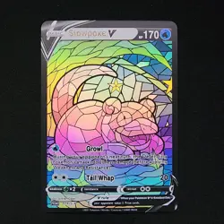 Pokemon Slowpoke Stain Glass Custom Made Fan Art Holo - Image 1