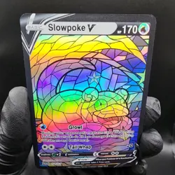 Pokemon Slowpoke Stain Glass Custom Made Fan Art Holo - Image 2