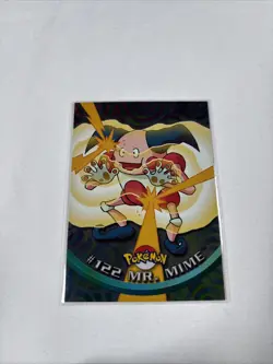 2000 Topps Pokemon TV Series Blue Logo #122 Mr. Mime Holo - Image 1