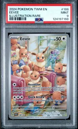 Pokemon TCG Eevee 188/167 Twilight Masquerade PSA 9 - Image 1