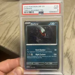 2023 Pokemon Obsidian Flames English Darkai Triple Whammy Tin (cosmo) Psa9 - Image 1