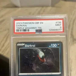 2023 Pokemon Obsidian Flames English Darkai Triple Whammy Tin (cosmo) Psa9 - Image 3