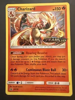 Charizard Pre-Release Black Star Promo SM158 Team Up Pokemon TCG NM Holo Card - Image 1