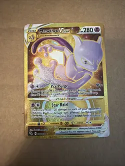 Pokemon Go Gold Mewtwo VSTAR Holo Ultra Rare Card 086/078 Pokemon TCG - Image 2