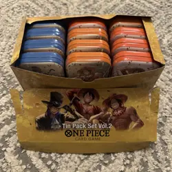 (LOT OF 12) One Piece CCG Card Game 2-Pack Mini Tin Set Vol 2 Bandai NEW SEALED! - Image 2