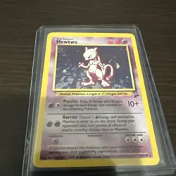 Pokemon Mewtwo Holo Rare Base Set 2 10/130 2000 English TCG Card - Image 2