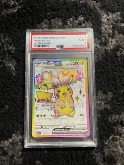 Pokemon TCG Pikachu EX Ultra Rare Holo Card 219/191 Surging Sparks PSA 9 - Image 1