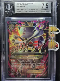 2015 Pokemon Xy Breakthrough M Mewtwo EX #160 UR Full Art BGS 7.5 - Image 1