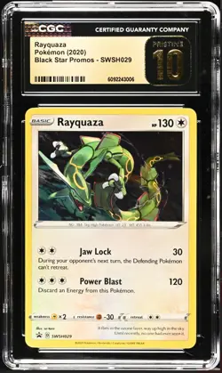Pokemon Rayquaza Black Star Promo SWSH029 CGC PRISTINE 10 - Image 1