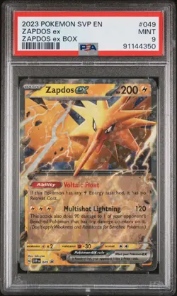 PSA 9 Zapdos ex 049 SVP049 Black Star Promo Card Pokemon 151 Zapdos ex Box - Image 1