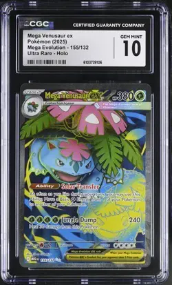 Mega Venusaur EX *CGC 10* Ultra Rare *Mega Evolution* #155 *2025* Pokemon - Image 1