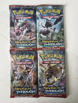 Pokemon TCG: (4) XY BreakThrough Booster Packs 2015 (Complete Art-Set) Sealed - Image 1