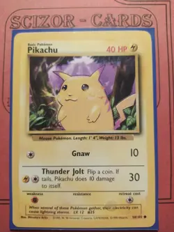 Pikachu Base Set 1999 Common Near Mint Pokemon Card 58/102 + Sleeve - Image 3