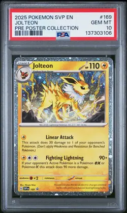 2025 POKEMON SVP EN-SV BLACK STAR PROMO #169 JOLTEON PSA 10 - Image 1