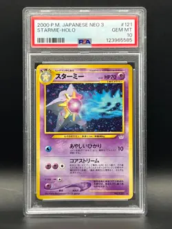 PSA Gem Mint 10-Starmie #121 Holo Rare- 2000 Pokemon Japanese NEO 3 - Image 1