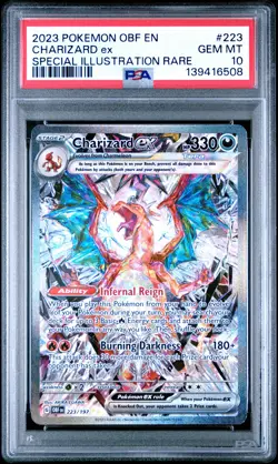 2023 POKEMON OBF EN-OBSIDIAN FLAMES #223 CHARIZARD EX PSA 10 - Image 1