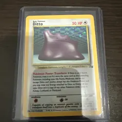 Pokemon TCG Ditto Fossil 3/62 Holo Unlimited Holo Rare 1999 - Image 1