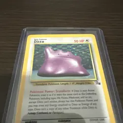 Pokemon TCG Ditto Fossil 3/62 Holo Unlimited Holo Rare 1999 - Image 2