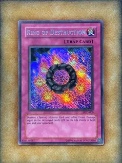 Yugioh Ring of Destruction PGD-000 Secret Rare REVERSE FOIL MISPRINT ERROR! MP - Image 1