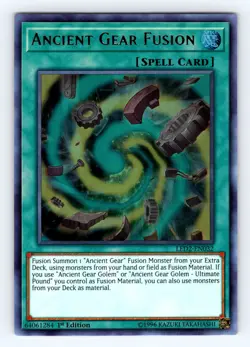 Yugioh Ancient Gear Fusion LED2-EN032 Ultra Rare - NM 💎 - Image 1