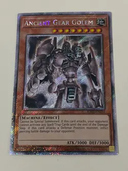 Yugioh Ancient Gear Golem x 3 - 1st Edition Platinum Secret Rare NM - Free Holo - Image 2