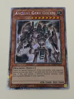 Yugioh Ancient Gear Golem x 3 - 1st Edition Platinum Secret Rare NM - Free Holo - Image 3