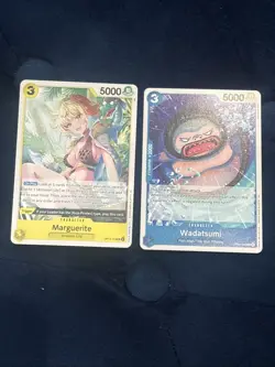 2026 One Piece 2 Card Paper Lot The Azure Sea’s Seven Wadatsumi & Marguerite - Image 1