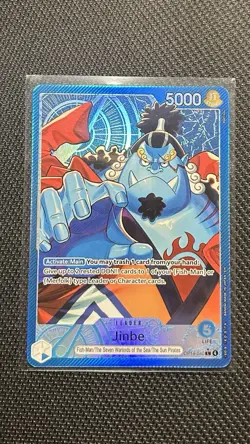 One Piece The Azure Sea’s Seven Jinbe OP14-040 Alternate Alt Art Leader NM - Image 1