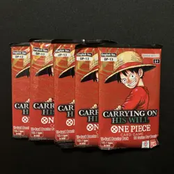 Lot Of 5 One Piece OP13 Carrying On His Will Booster Pack ENGLISH New Loose Pack - Image 1