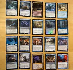 Magic The Gathering Lot Of 20 Blue Cards Including Rares and Mythics NM - Image 1
