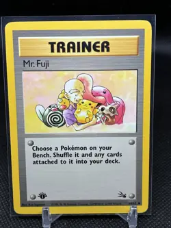 1999 Pokemon TCG Mr. Fuji Fossil Trainer Card 58/62 1st Edition Uncommon - Image 1