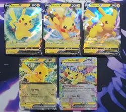 Pikachu EX & V LOT 5x Cards NO DUPLICATES Pokemon TCG - Image 1