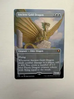 Ancient Gold Dragon Borderless- Commander Legends: Battle for Baldur's Gate LP - Image 1