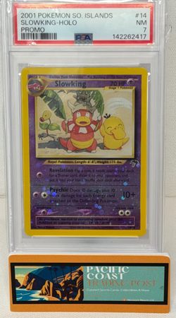 2001 Pokemon So. Islands - SLOWKING #14 Holo Promo - PSA 7 - Image 1