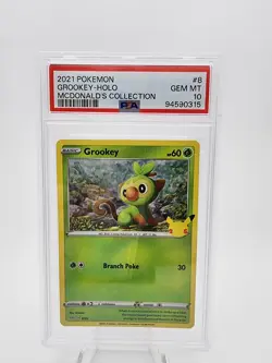 1X Grookey - Holo McDonald's 2021 Collection Gem MT 10 Graded Pokemon Singles - Image 1