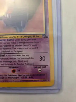 Pokemon Gengar TCG Card 20/62 Fossil Regular Unlimited Rare LP Condition - Image 5