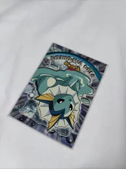 2000 Topps Pokemon TV Series Blue Logo #134 Vaporeon Non Holo - Image 4