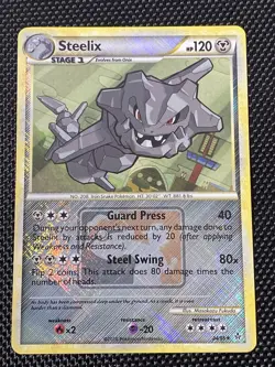 Steelix 24/95 Unleashed League Promo crosshatch Pokemon card NM - Image 1