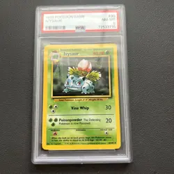 1999 POKEMON BASE SET UNLIMITED #30 IVYSAUR PSA 8 - Image 1