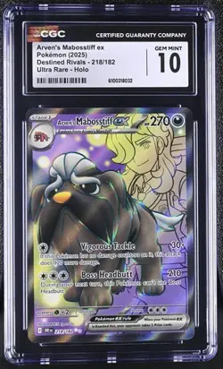 Arven's Mabosstiff EX *CGC 10* Ultra Rare *Destined Rivals* #218 *2025* Pokemon - Image 1