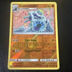 2019 POKEMON UNBROKEN BONDS CRABOMINABLE 105/214 REVERSE HOLO (RARE) - Image 1