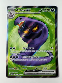 Pokemon: Arbok EX Ultra Rare Holo Full Art SV 151 185/165 (Near Mint) - Image 1