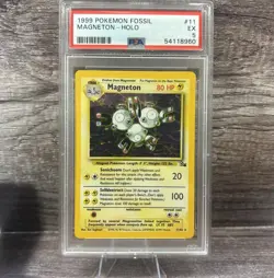 Pokemon TCG 1999 Magneton Fossil Holo Rare 11/62 Psa 5 - Image 1