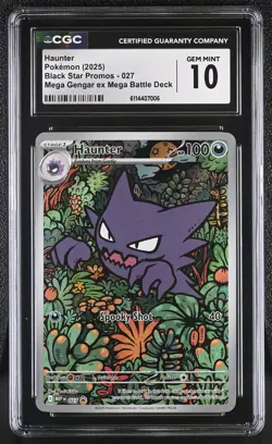Haunter Pokemon (2025) Black Star Promos - 027 Mega Battle Deck CGC GEM MINT 10 - Image 1