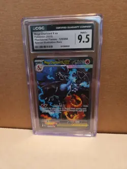 POKEMON CGC 9.5 MINT+ Mega Charizard X ex 125/094 2025 Phantasmal Flames - Image 1