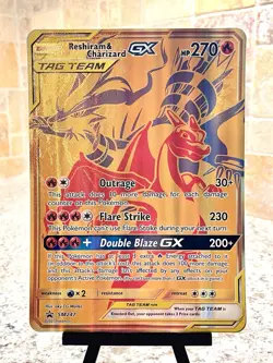 Pokemon TCG ~ Reshiram & Charizard GX Tag Team Black Star Promo JUMBO SM247 NIM - Image 1