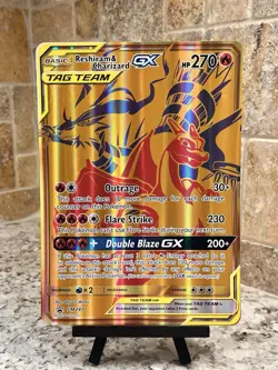 Pokemon TCG ~ Reshiram & Charizard GX Tag Team Black Star Promo JUMBO SM247 NIM - Image 2