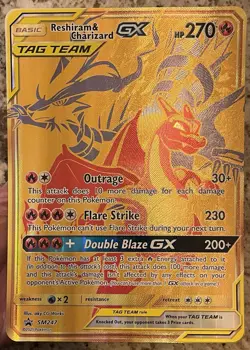 Pokemon TCG ~ Reshiram & Charizard GX Tag Team Black Star Promo JUMBO SM247 NIM - Image 5